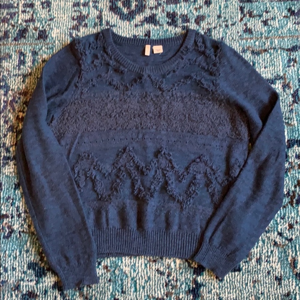 Anthropologie blue textured light weight sweater